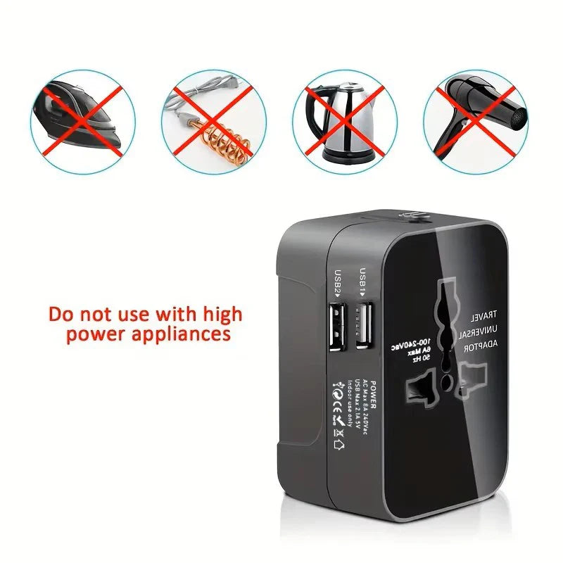 Universal AC Power Adapter EU US Plug Converter Dual USB Travel Charger