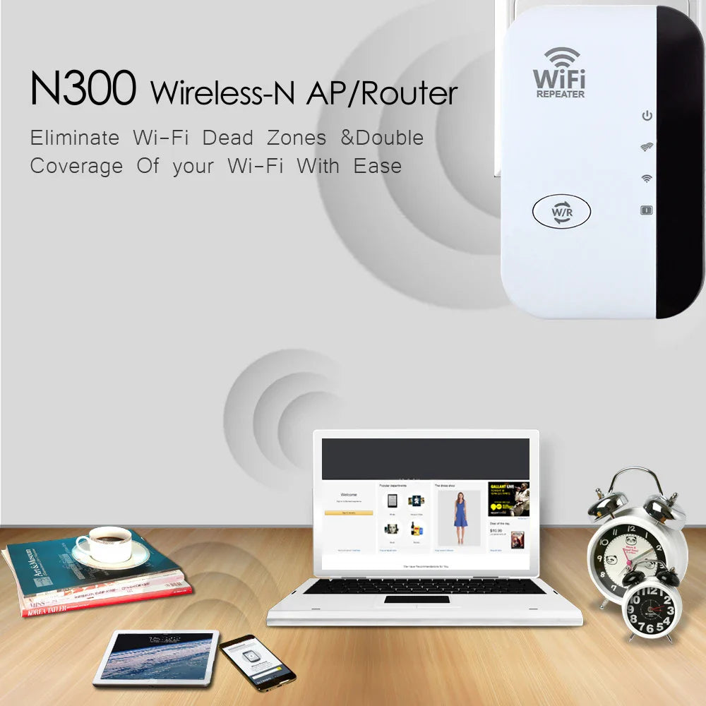 FENVI 300Mbps Wireless WiFi Repeater Extender Booster Amplifier 802.11N WiFi