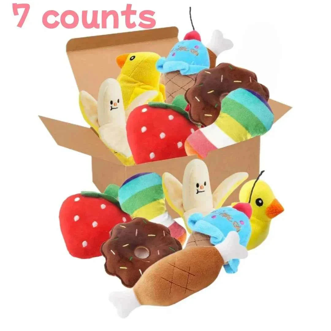7-Piece Plush Puppy Toy Set – Chew, Play & Sound
