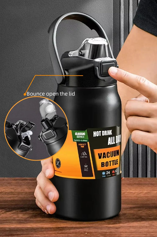 304 Stainless Steel Thermal Mug – Portable Vacuum Insulated Tumbler for Hot & Cold Drinks, Sports Water Bottle with Straw