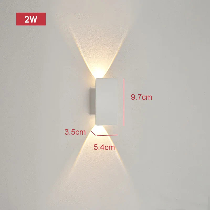 Outdoor Waterproof Wall Light – 18W LED Black Aluminum Exterior Lamp for Bedroom