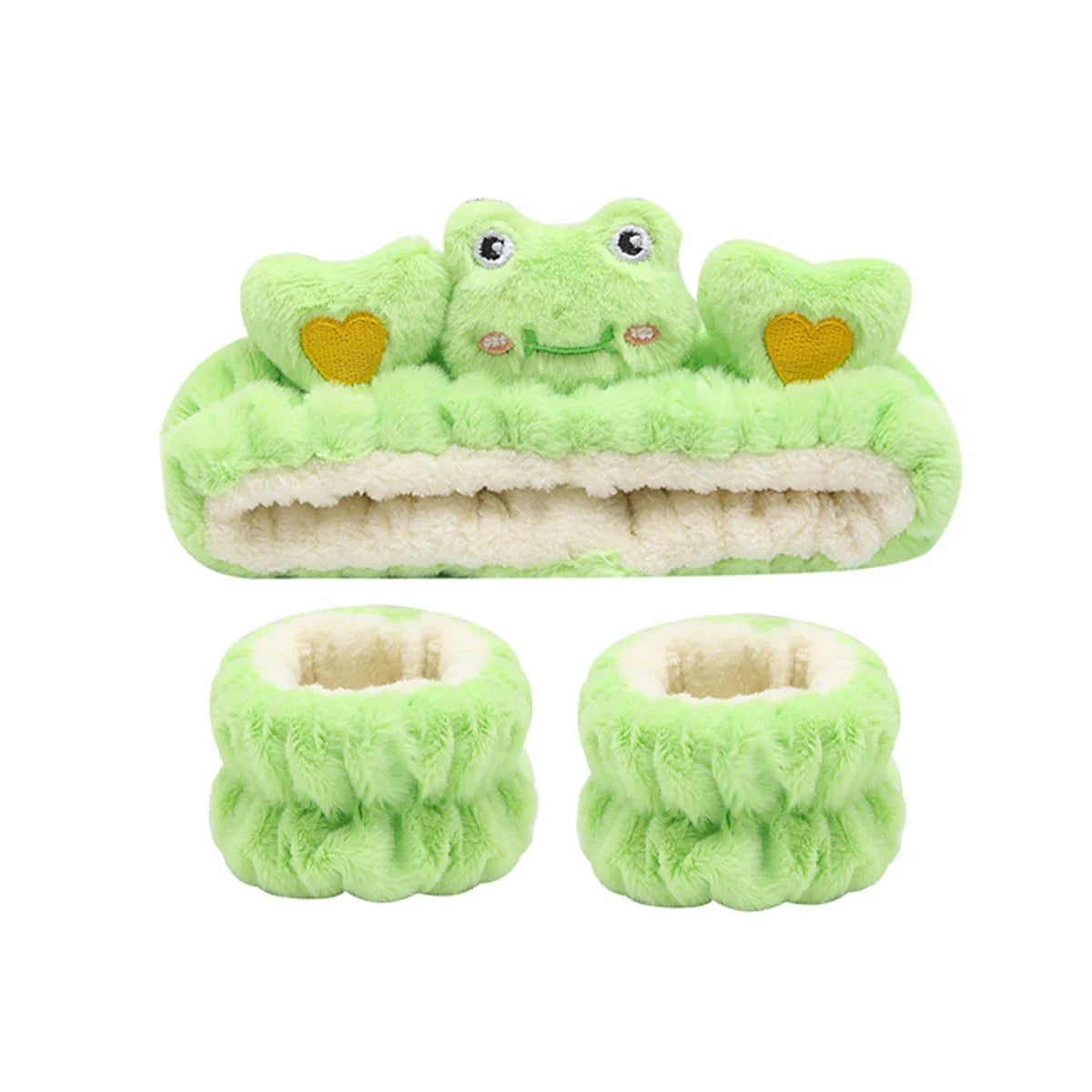 3Pcs Set Makeup Headband Wristband Set Cute Animal Face Wash Cleaning Spa Hairhand for Women