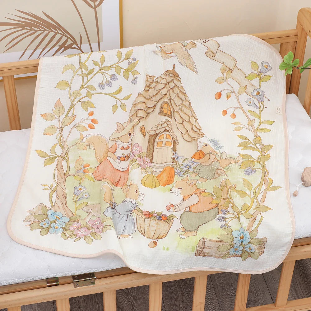 Newborn baby bath towel pure cotton gauze bath towel Class A soft children's blanket absorbent newborn baby blanket