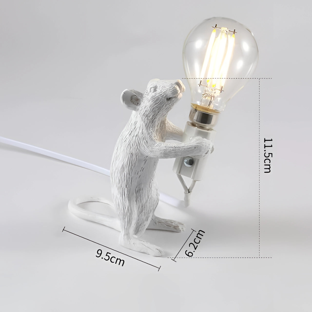 Gold Mouse Table Lamp Animal Shaped Desk Light Quirky Home Decor