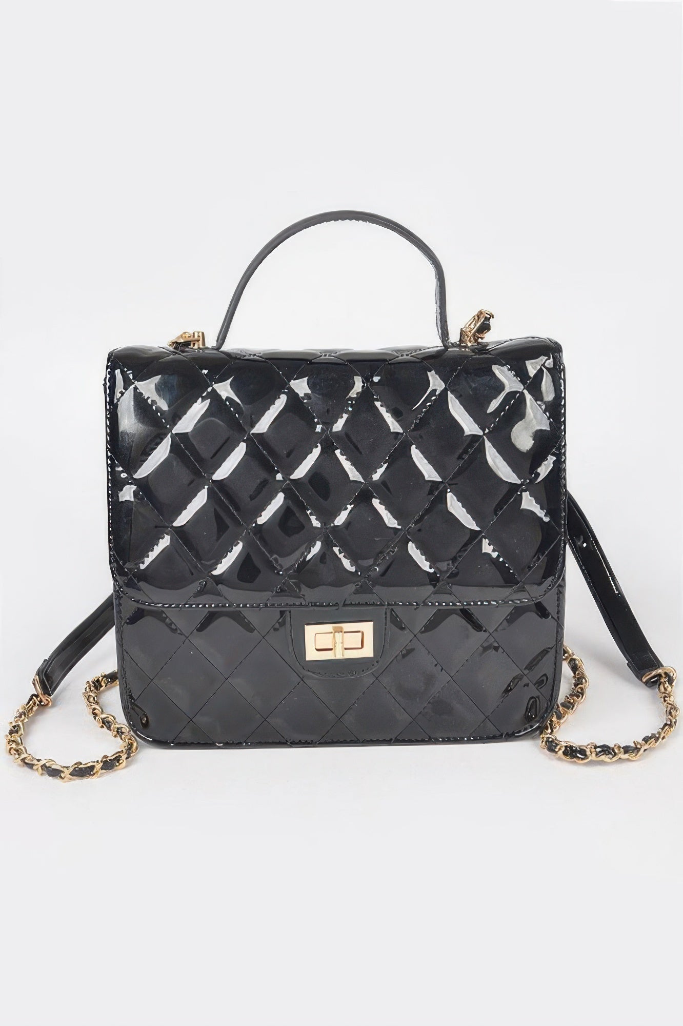 Quilted Enamel Backpack