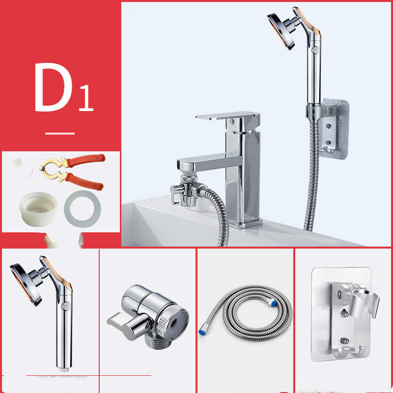 Bathroom Faucet with Handheld Showerhead Set