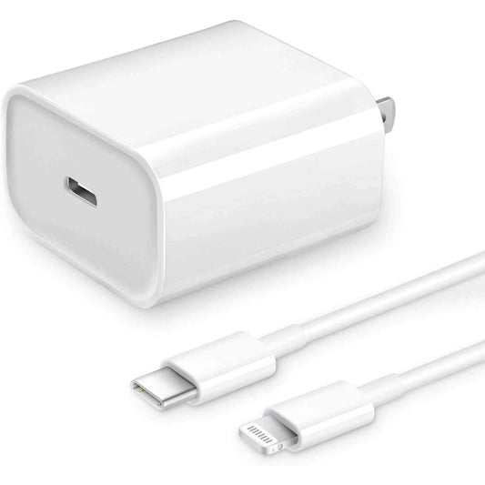 MFi Certified Veetone 20W PD Type C Power Wall Charger Travel Plug with 6FT USB C to Lightning Quick Charge Cable