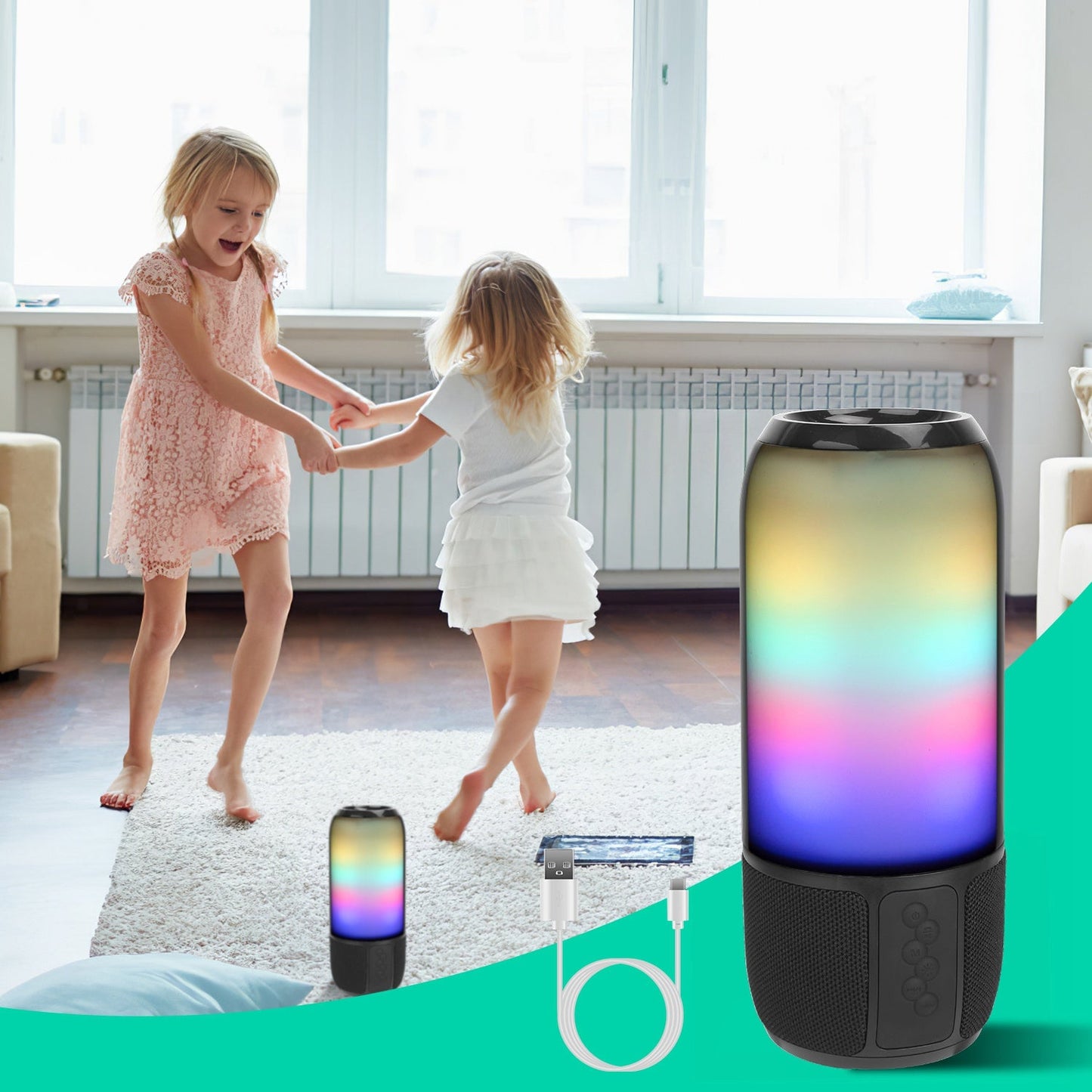 1Pc Wireless Portable Speaker Loud Stereo Speaker With 6 Color