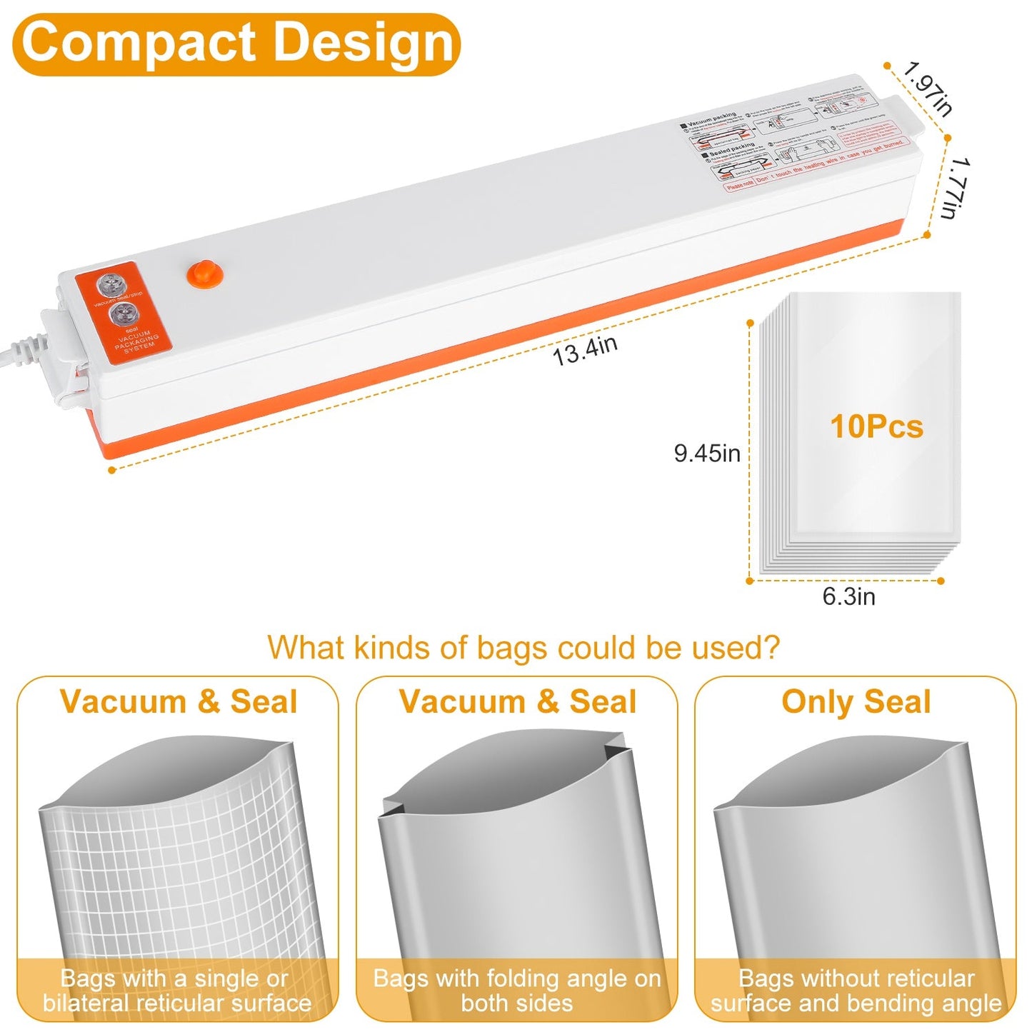 Electric Vacuum Sealer Machine Household Automatic Food Vacuum Sealer