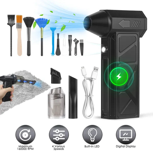 1Pc Compressed Air Duster With LED Light Vacuum Cleaner Max 160000RPM
