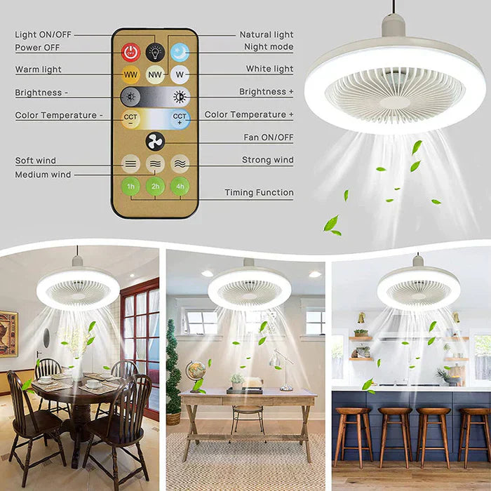 Ceiling Fan with Light E26 Socket 2100 Lumens Remote Control