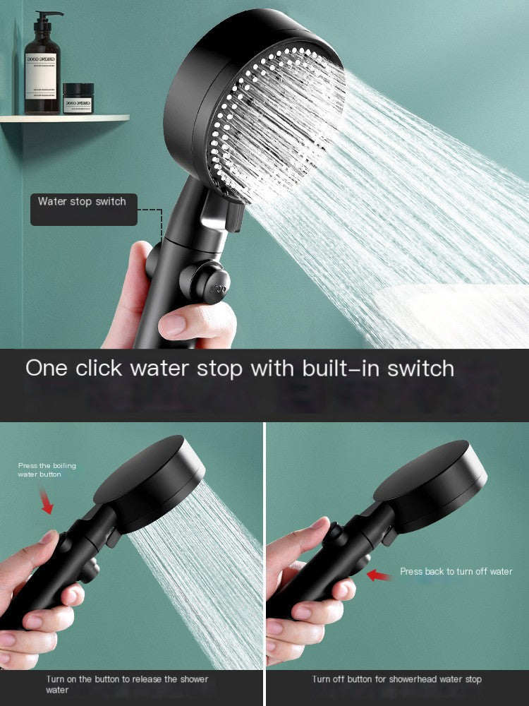 Black Multi-Function Handheld Shower Head Set