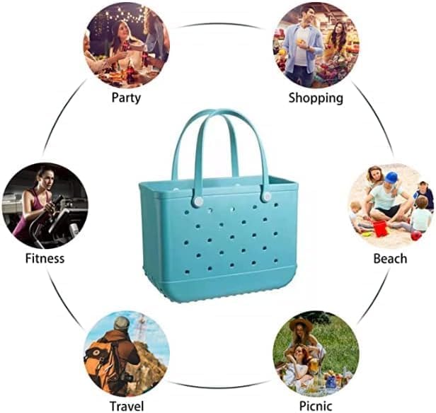 Waterproof EVA Beach Tote Bag Large Sandproof Washable Travel Carryall