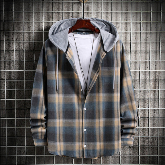 Loose Long-sleeved Blouse Plus Size Checkered Shirt