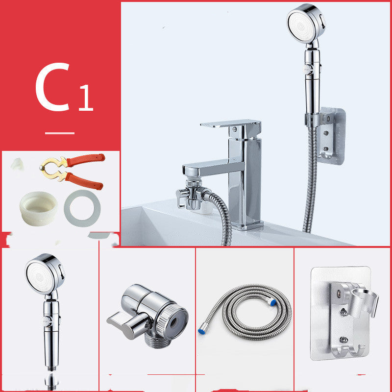 Bathroom Faucet with Handheld Showerhead Set