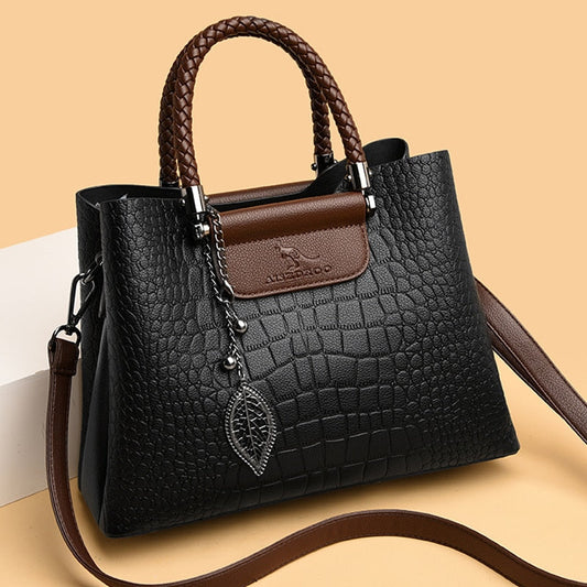 Amara Genuine Leather Handbag for Women 3 Compartment Shoulder Bag