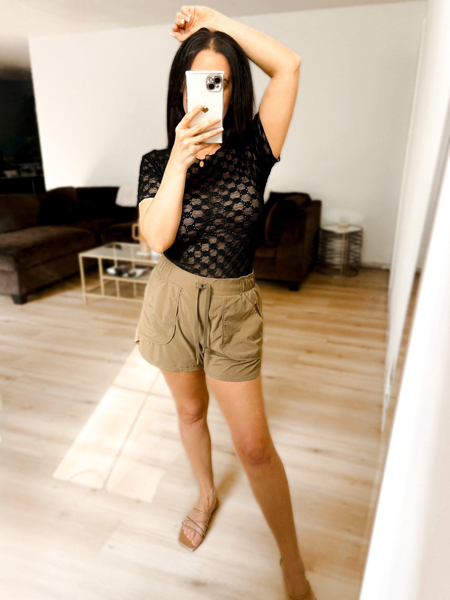 Sheer Daisy & Lace Short Sleeve Top